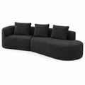 Sof¨¢ seccional en L de tela Negra 300x135x80 cm