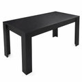 Mesa de Comedor Rectangular de Madera Negra 160x90x75 cm