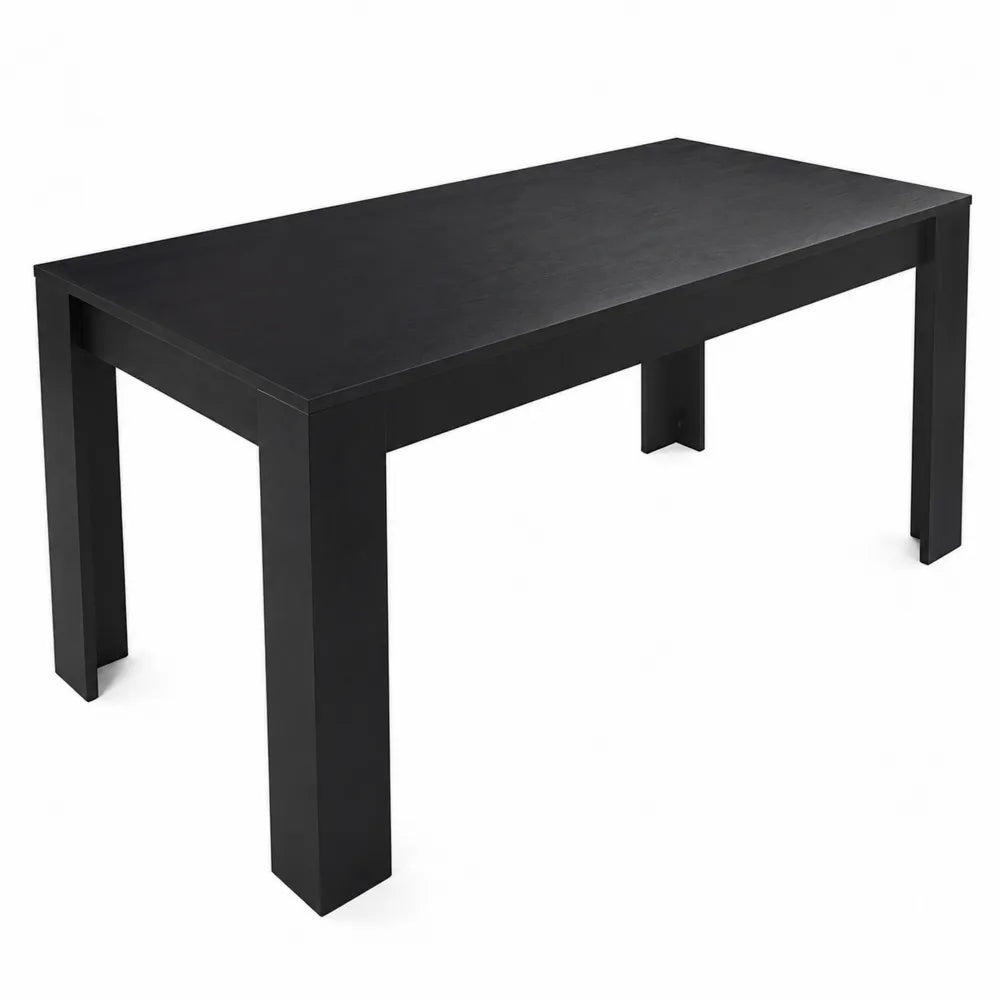 Mesa de Comedor Rectangular de Madera Negra 160x90x75 cm