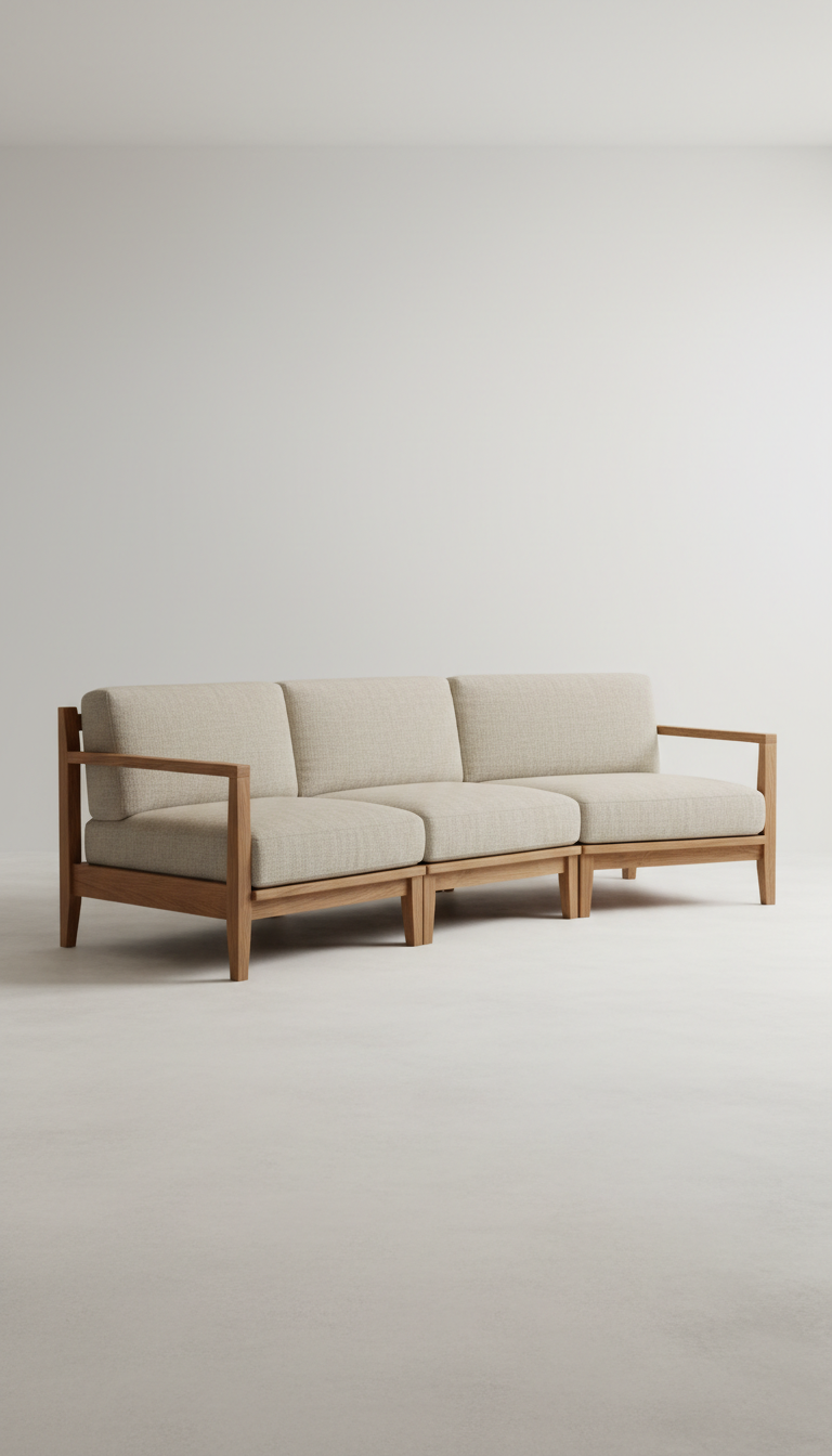 Sofá modular de lana natural