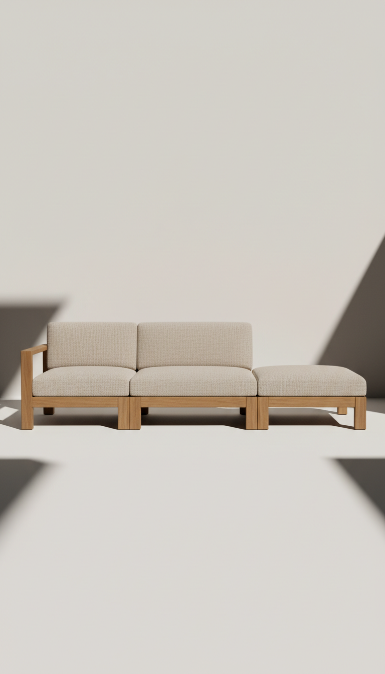 Sofá modular de lana texturada