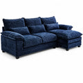 Sof¨¢ chaise longue de chenilla azul 230cm