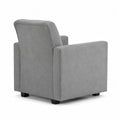 Sill¨®n de poli¨¦ster gris con patas de madera