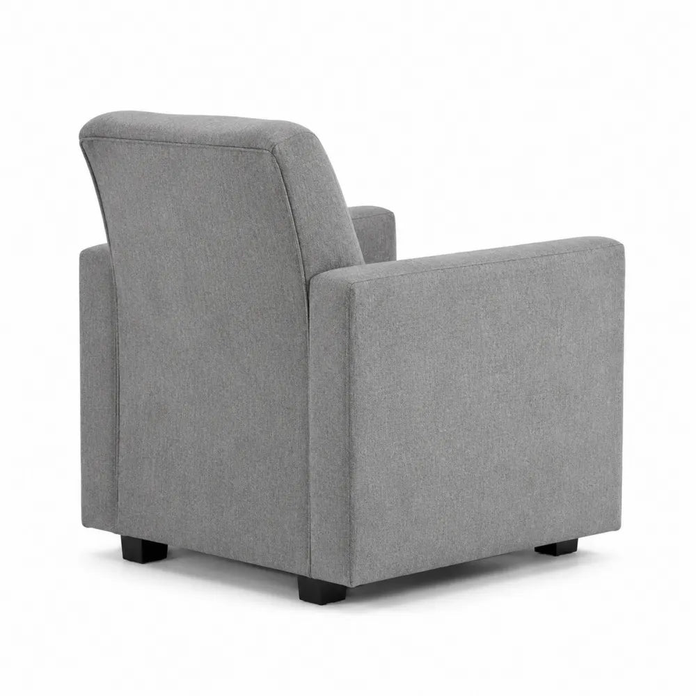 Sill¨®n de poli¨¦ster gris con patas de madera