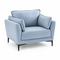 Butaca de piel sint¨¦tica azul claro con patas de metal