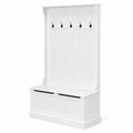 Perchero con banco de almacenamiento de MDF blanca 180cm