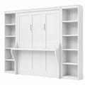 Cama plegable de madera MDF con estanter¨ªas blancas 200x90 cm