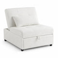 Sof¨¢ cama individual de tela boucl¨¦ blanco 95x80x78 cm
