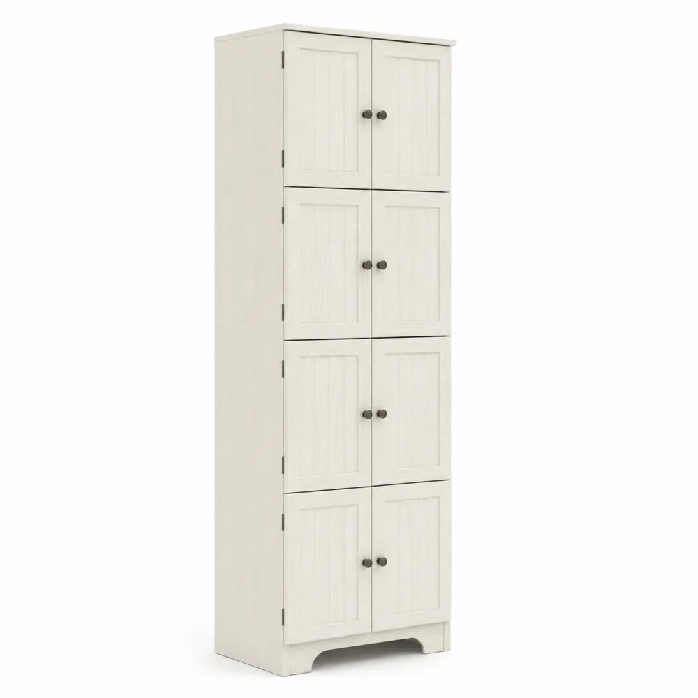 Armario alto de Madera con 6 puertas Blanco 190x60x30 cm