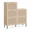Armario de Madera y Rat¨¢n con 5 Puertas