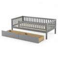 Cama de madera gris con cajones 200x90 cm