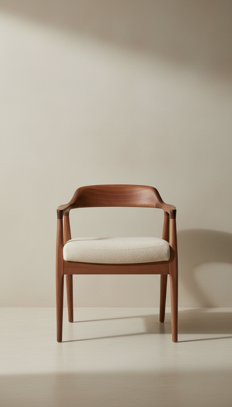 Silla acento de roble curvado
