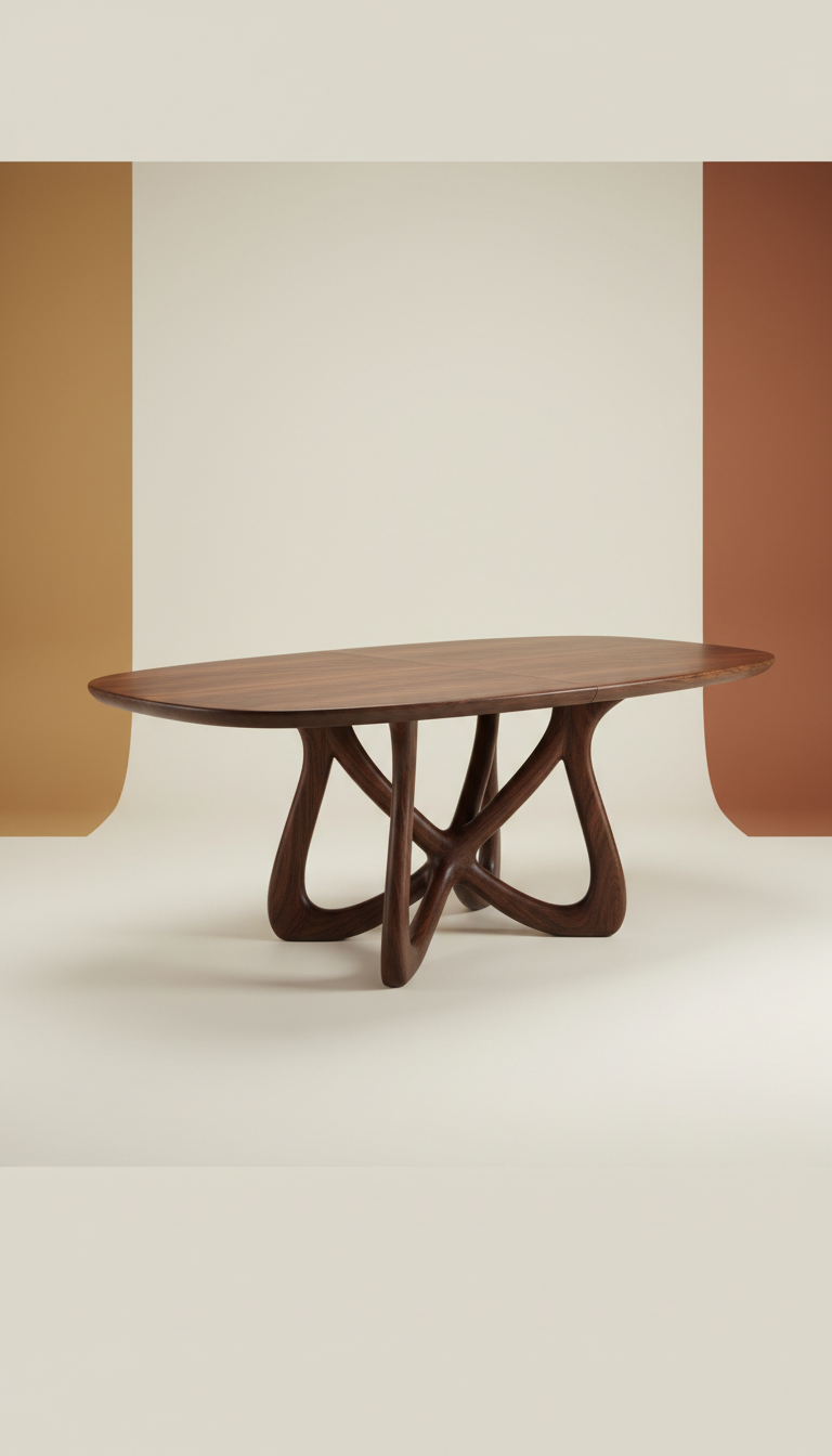 Mesa de comedor nogal escultural